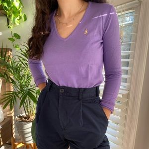 Ralph Lauren Sport women’s purple v neck sweater